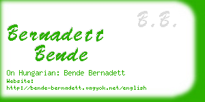 bernadett bende business card